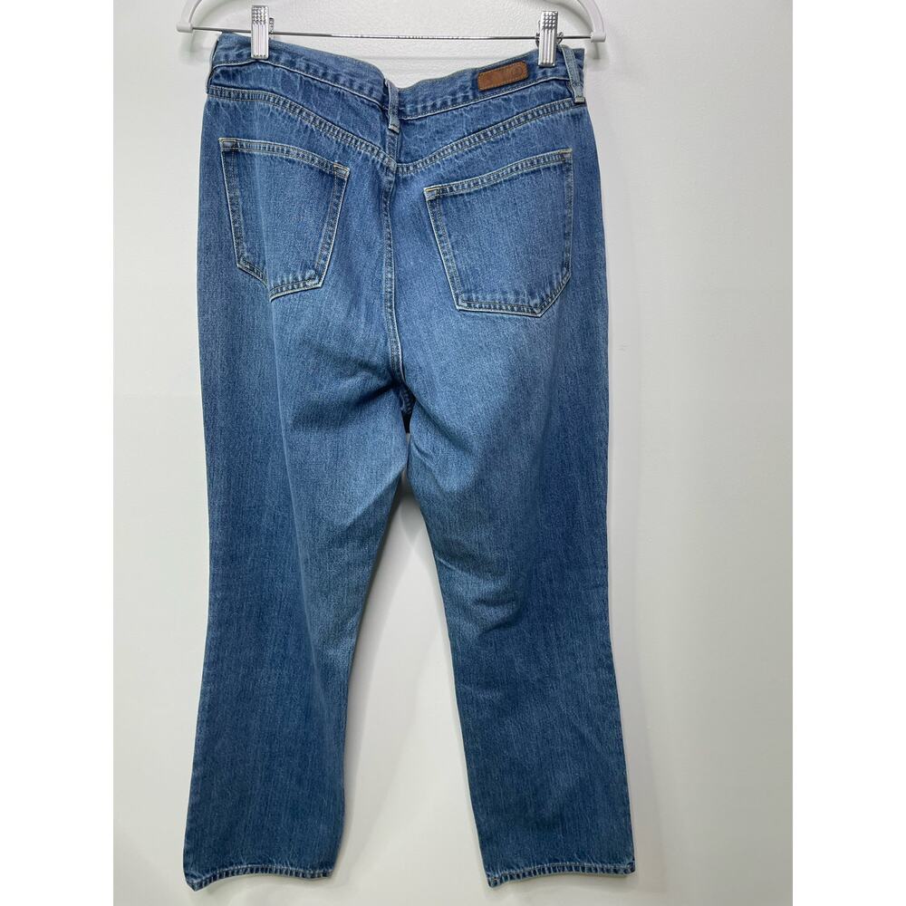Lands End Straight Leg Jambes Droites High Waisted Jeans Denim Blue Womens 12‎ - Picture 4 of 10
